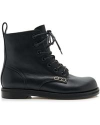 JW Anderson - Loafer Lace-Up Leather Boots - Lyst