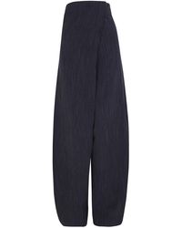 Cortana - Marina High-Rise Barrel-Leg Linen-Cotton Pants - Lyst