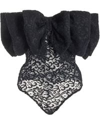 ROTATE BIRGER CHRISTENSEN - Bow-detailed Lace Bodysuit - Lyst