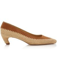 Gabriela Hearst - Peggy Suede-Trimmed Raffia Pumps - Lyst