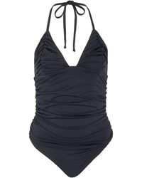 Moré Noir - Cora Ruched Halter One-piece Swimsuit - Lyst