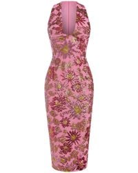 Rasario - Embellished Chiffon Midi Dress - Lyst