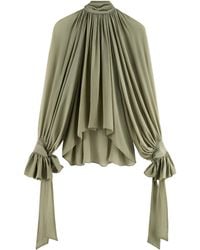 ARAKII - Balloon Pleated Silk Top Exclusive - Lyst
