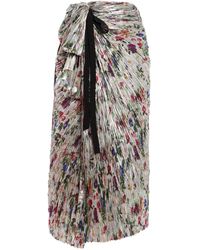 Ulla Johnson - Tali Metallic Plissé Midi Wrap Skirt - Lyst