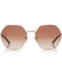 Gucci - Round-Frame Metal Sunglasses - Lyst