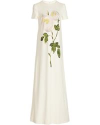 Oscar de la Renta - Printed Milano Jersey Maxi Dress - Lyst