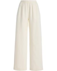 Oscar de la Renta - Relaxed Silk-Georgette Wide-Leg Pants - Lyst