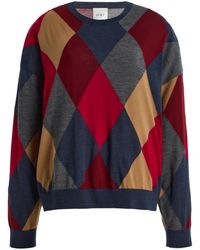 Leset - James Oversized Argyle Wool Sweater - Lyst