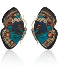 Silvia Furmanovich - 18k Yellow Gold Diamond Marquetry Earrings - Lyst