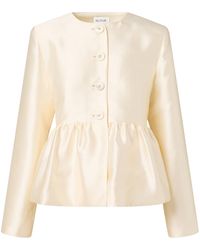 ROAME. - Caroline Satin Peplum Jacket - Lyst