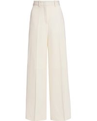 Jil Sander - Pleated Silk-blend Wide-leg Pants - Lyst