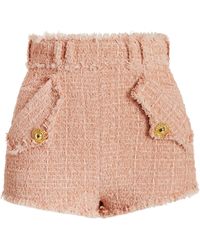 Balmain - Tweed Mini Shorts - Lyst