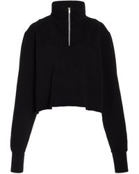 Les Tien - Hayley Cropped Half Zip Cotton Sweatshirt - Lyst