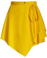The Attico Draped Mini Skirt - Yellow