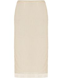 Prada - Pearl-embroidered Mesh Midi Skirt - Lyst