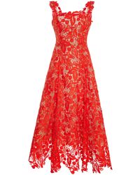 Oscar de la Renta - Guipure Lace Cocktail Dress - Lyst