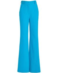 Sergio Hudson - High-waisted Flared Wool Crepe Pants - Lyst