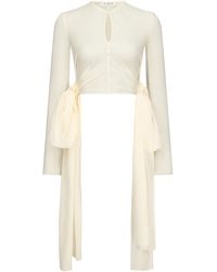 Alaïa - Bow-Detailed Jersey Blouse - Lyst