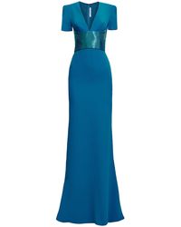 Naeem Khan - Belted Embellished Crepe Gown - Lyst