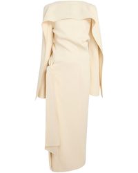 KHAITE - Yon Crepe Satin Midi Dress - Lyst