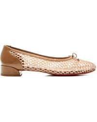 Christian Louboutin - Sweetie Jane Mesh & Patent Ballerina Flat - Lyst