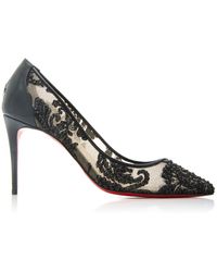 Christian Louboutin Exclusive Follies Embellished Mesh Pumps - Black