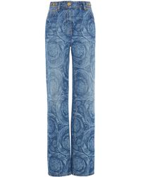 Versace - Printed Straight-leg Jeans - Lyst