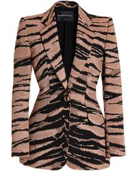 Brandon Maxwell Tiger-patterned Jacquard Wool-blend Blazer - Multicolour