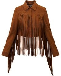 LoveShackFancy - Maelis Fringed Leather Jacket - Lyst