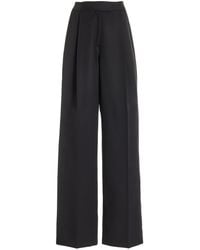 Oscar de la Renta - High-rise Stretch-wool Wide-leg Pants - Lyst