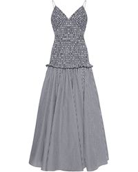 Brandon Maxwell - The Josie Smocked Pima Cotton Midi Dress - Lyst