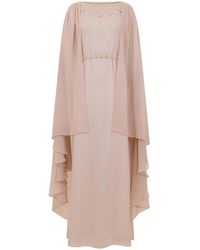 La Plain - Wavesong Embellished Lattice Back Chiffon Caftan - Lyst