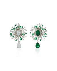Anabela Chan - Mycelia Rhodium Vermeil Emerald And Diamond Earrings - Lyst