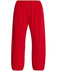 Colleen Allen - Gathered Cotton-Jersey Cropped Pants - Lyst