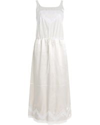 Prada - Lace-Detailed Satin Midi Batiste Dress - Lyst