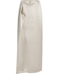Bondi Born - Kobe Wrapped Satin Maxi Skirt - Lyst