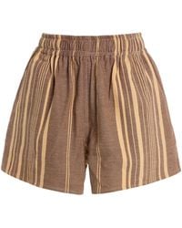 Marrakshi Life - Exclusive Striped Cotton High-Rise Shorts - Lyst
