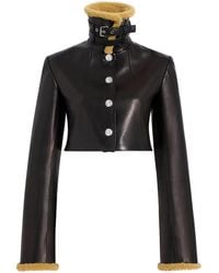 KHAITE - Jodie Shearling-Trimmed Leather Jacket - Lyst