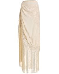 Ulla Johnson - Lark Fringed Silk Maxi Skirt - Lyst