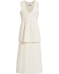Jil Sander - Exclusive Tiered Cotton-blend Midi Dress - Lyst
