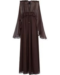 ‎Taller Marmo - Ouarzazate Off-The-Shoulder Metallic Chiffon Maxi Dress - Lyst