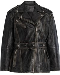 Stand Studio - Leona Leather Biker Jacket - Lyst