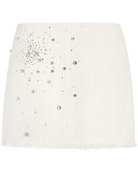 DES_PHEMMES - Exclusive Crystal-embellished Cotton Tweed Mini Skirt - Lyst