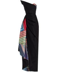 Rosie Assoulin - Chevron Faille Silk Maxi Dress - Lyst
