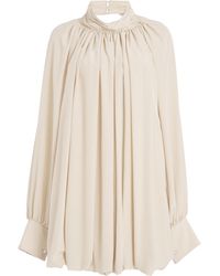 Stella McCartney - Draped Silk-Chiffon Mini Dress - Lyst