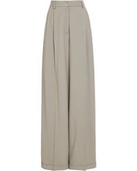 Tod's - High-rise Pleated Wide-leg Pants - Lyst