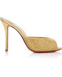 Christian Louboutin - Me Dolly 100mm Embellished Leather Mules - Lyst