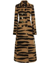 Paco Rabanne Printed Double-breasted Wool-blend Coat - Multicolour