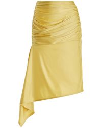 Givenchy - Draped Satin Midi Skirt - Lyst
