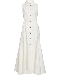 Chloé - Recycled Cotton-hemp Denim Midi Dress - Lyst